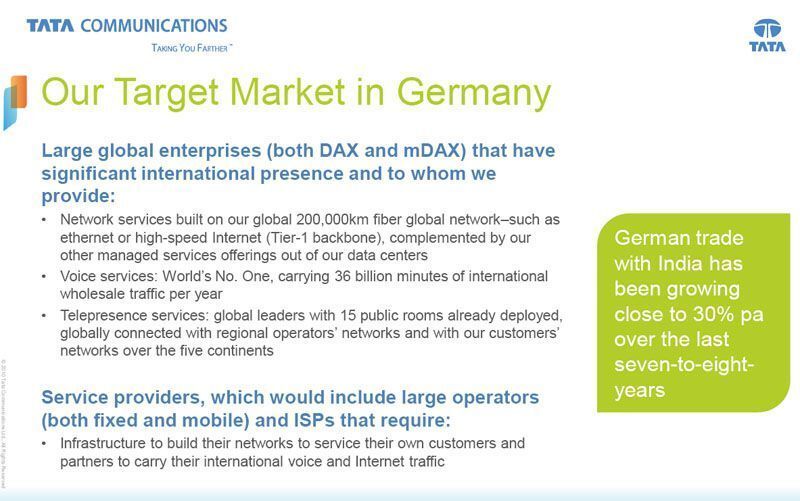 Abbildung 4: Der Zielmarkt für die Dienstleistungen von Tata Communications bilden große Unternehmen und ITC-Service-Provider. (Archiv: Vogel Business Media)