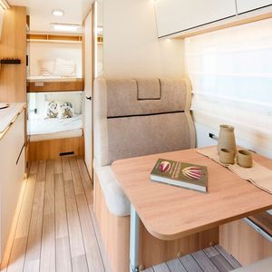 Im hinteren Teil des A699 sind Nasszelle, Küche und Schlafzimmer untergebracht.(Bild:  Forster)