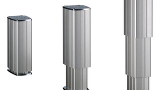 Die Hubsäulen-Familie von Thomson umfasst drei Modelle. Ihre äußere Ummantelung besteht aus Aluminium-Strangpressprofilen; zusätliche Abdeckungen oder Hüllen können entfallen. (Bild: Thomson)