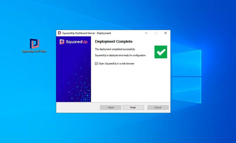 Die Bereitstellung von SquaredUp Dashboard Server ist abgeschlossen. (Bild: Joos / SquaredUp)