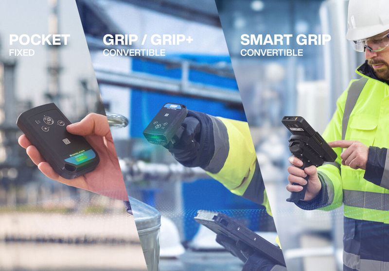 Der Scanner steht in vier Varianten zur Verfügung: Pocket, Grip, Grip+ und Smart Grip. (Bild: Pepperl+Fuchs)