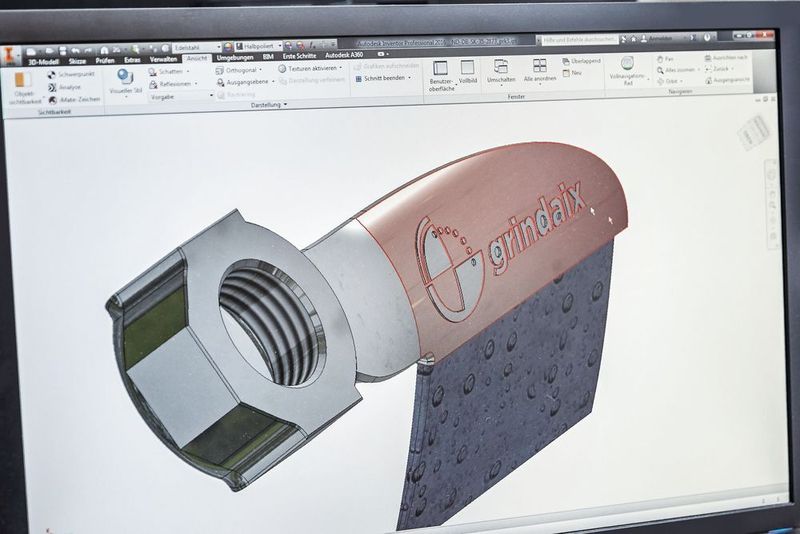 Gemeinsam haben die Projektpartner Grindaix, Bionic Production und Trumpf bereits Konzepte entwickelt, die es ermöglichen, auf größeren Druckern mehrere unterschiedliche Düsen in einem Arbeitsgang zu drucken – geplant sind 50 Stück in einem Druckvorgang (© www.clauslanger.de; Grindaix)