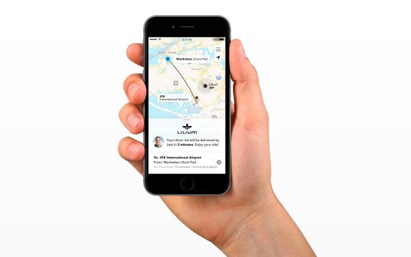Per Smartphone App lässt sich der Lilium Jet ordern. (Bild: Lilium)