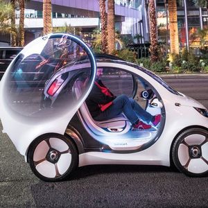 Ein vollautomatisierter Smart: Ursprünglich sollte diese Studie ein Lenkrad haben.