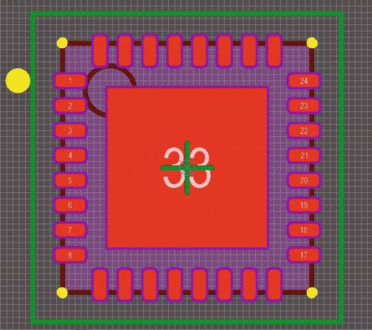 Bild 3: Dies ist Bauteil-Typ 2, ein QFN32 mit nicht benetzbaren nach außen geführten Anschlussflächen(Bild:  AUBE ELECTRONIC)