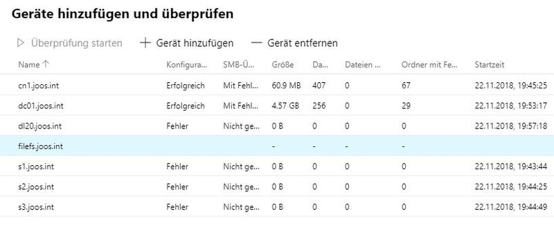 Zum Storage Migration Service in Windows Server 2022 lassen sich auch mehrere Server hinzufügen und scannen. (Bild: Joos (Screenshot))