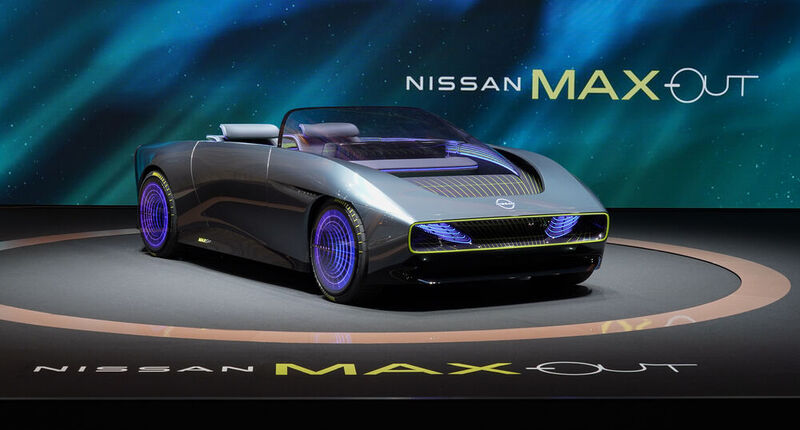 Den Elektro-Roadster Nissan Max-Out gibt es nach der virtuellen Vorstellung im Jahr 2021 nun auch als reales Fahrzeug. (Bild: Nissan)