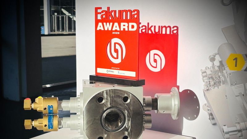 Anlässlich der 30. Fachmesse für Kunststoffverarbeitung wurde erstmals der Fakuma Innovation Award verliehen. Maag belegte in der Kategorie Extrusion mit der neuen PVC-Pumpe extrex⁶ EC den ersten Platz.(Bild:  Maag)