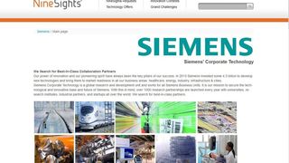 Ab sofort können innovative Köpfe und Unternehmen weltweit ihre Vorschläge zu den Gesuchen von Siemens auf Ninesights.com einreichen und in Kontakt mit anderen Forschern treten. (Bild: Siemens)