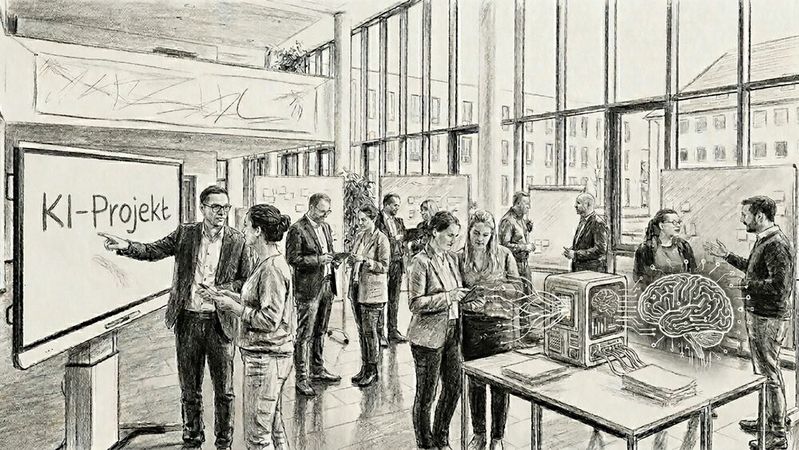 Entscheidend ist nicht nur, ob Verwaltungen künstliche Intelligenz einsetzen, sondern auch, wie sie die Einführung organisatorisch aufsetzen.(Bild:  Gemini / KI-generiert)