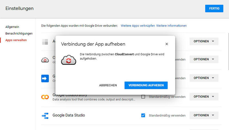 Anpassen der App-Zugriffe in Google-Drive. (Thomas Joos)
