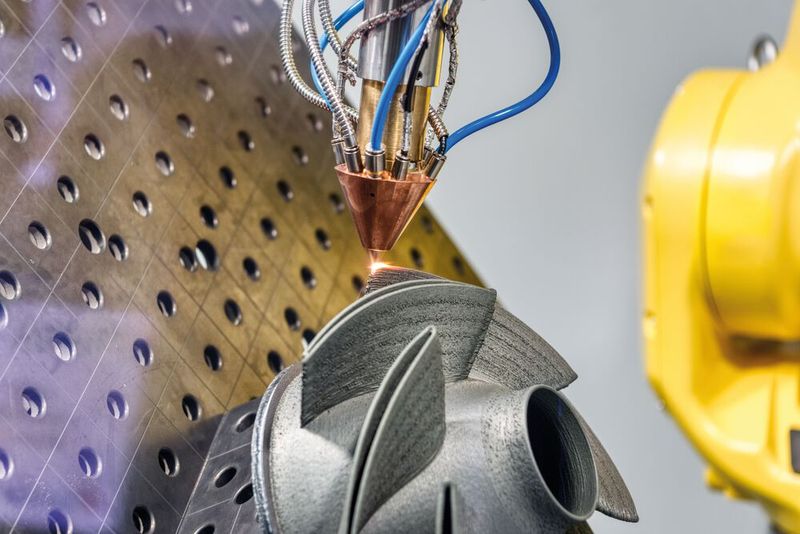 Die additiven Verfahren des Auftragschweißens arbeiten oft mit einem Roboterarm. Das erhöht ihre Achsenzahl. 