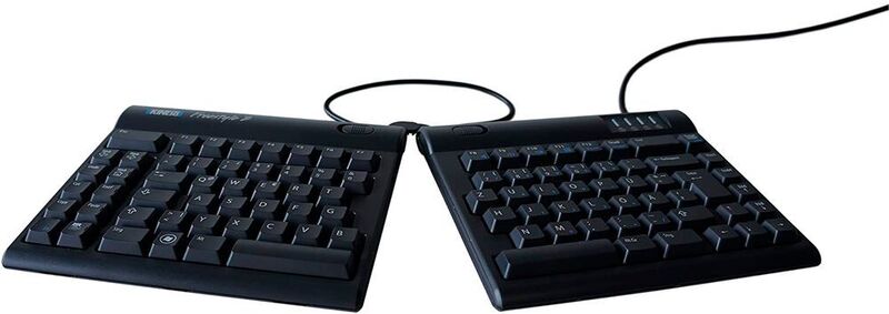 Komplett geteilte Tastaturen ermöglichen die individuelle Einstellung. Im Bild die Kinesis Freestyle2 QWERTZ-USB-Tastatur. (Kinesis)