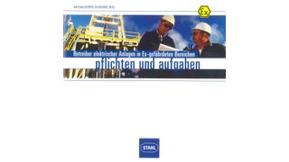 Überarbeitete Broschüre „Pflichten und Aufgaben für Betreiber elektrischer Anlagen in Ex-gefährdeten Bereichen“. (Bild: R. Stahl)