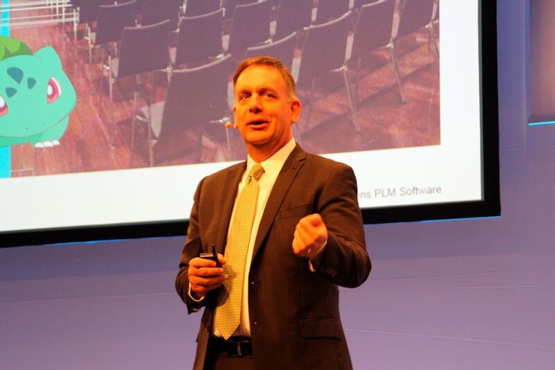 Tony Hemmelgarn, CEO Siemens PLM Software, eröffnete das Usermeeting mit aktuellen Trends in der Digitalisierung und deren Einfluß auf die Industrie. (Zwettler, konstruktionspraxis)
