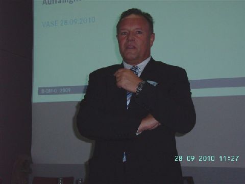 Johannes-Peter Lentz, Leiter Kundendienst bei der EvoBus GmbH, hielt einen Vortrag über die Garantie- und Kulanzabwicklung. (Archiv: Vogel Business Media)