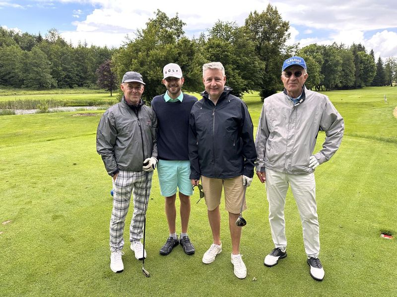 (v. l.) Martin Baumgartner (Fortinet), Robin Elsässer (Compris), Marko Ogorevc (Westfalen IT) und Elmar Schiffelholz (Mandora). (Bild: VOGEL IT-MEDIEN)