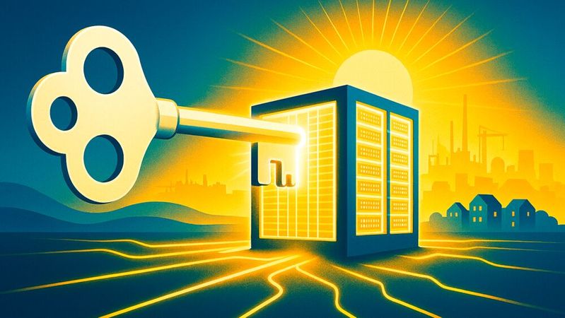 Der Schlüssel für die Zukunfsbranche Datacenter ist genügend Strom, am besten Grünstrom. Ohne die Rechenzentren keine KI, keine prosperierende Industrie. Die Suche nach Lösungen, Strategien und politischen Rahmenbedingungen läuft. (Bild:  Gemini / KI-generiert)
