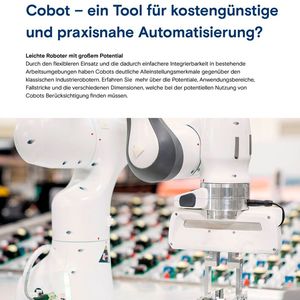 Für einen ersten Einstieg ins Thema stellt ein Team alle relevanten Inhalte zum Thema Cobots in einem wissenschaftlich recherchierten Whitepaper zur Verfügung, das über die Conrad Sourcing Platform kostenlos zum Download zur Verfügung steht.(Bild:  Conrad Electronic)