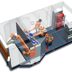 Die Roboterschweißzelle kann aus einem Bauskastensystem so zusammengestellt werden, wie sie benötigt wird – inklusive Software und Steuerung.