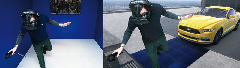 Reise in die Vergangenheit: Besucher des Ford-Hub in New York können den Ford Mustang virtuell auf dem Empire State Building zusammenbauen, so wie Ford es 1964 getan hat.  (Dassault Systèmes)