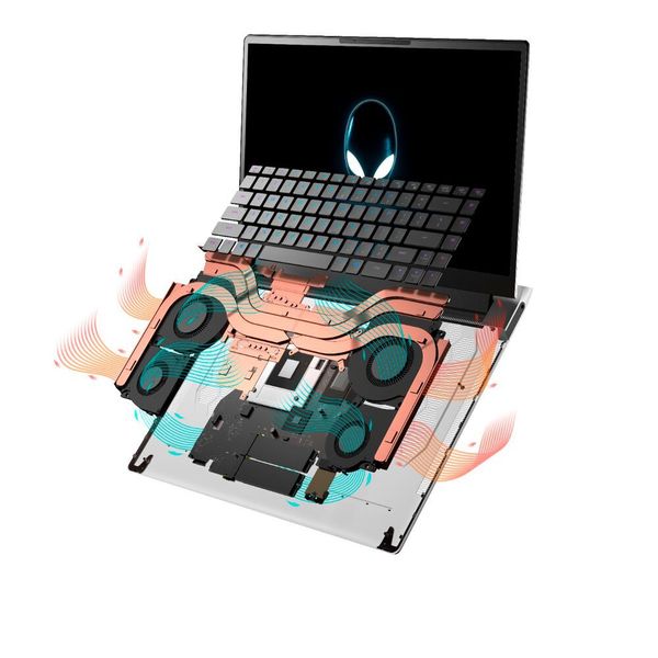 Insgesamt vier individuell geregelte Lüfter befördern die Abwärme von CPU und GPU aus dem Gehäuse. (Dell)