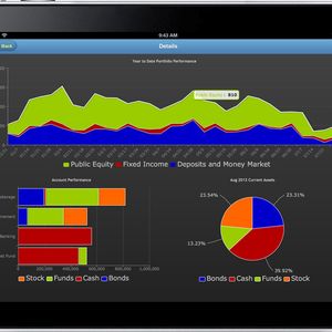 Eine Kundenabfrage wird auf einem iPad mithilfe der BIRT Mobile App vorgenommen.