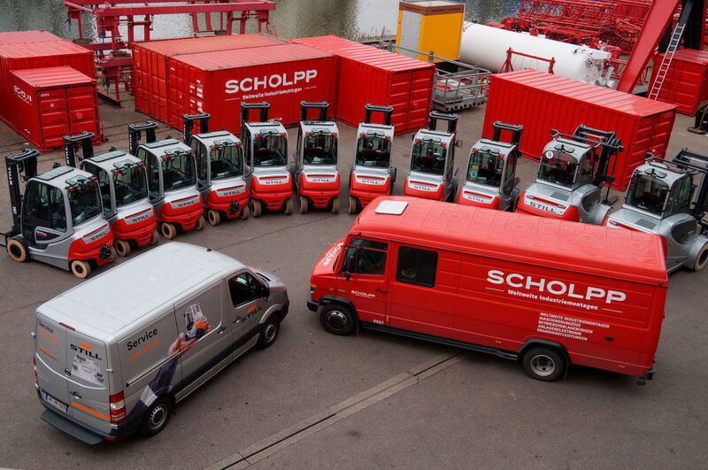 E-Stapler mit Still-Servicefahrzeug und Scholpp-Transporter. (Bild: Still)