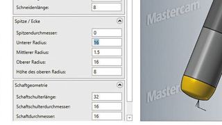 Mastercam 2020 unterstützt neue Werkzeugtypen für das Schlichten mit Kreissegmentfräsern. (Msatercam)
