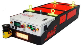 Direkt am FTF (hier als Unterfahrgerät) oder am PC können für das „Move“ Befehle programmiert werden. (Bild: Trilogiq)