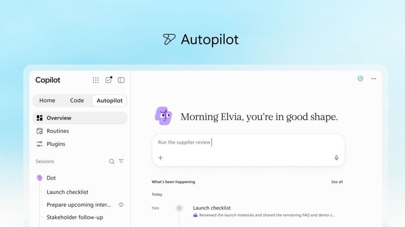 Autopilot ist die Agentic-AI-Anwendung in Copilot, die Aufgaben selbstständig erledigen soll. (Bild: Microsoft)