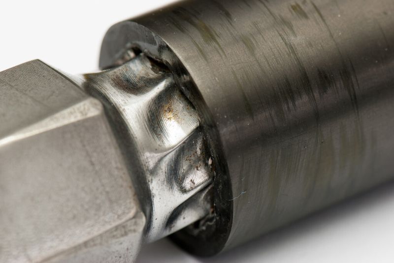 Plastische Verformung nur beim hochfesten Stahlendstück der CFK-Radialwelle nach einem Torsionstest. (Bild: LZS)