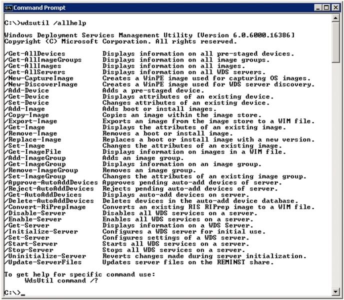 Abbildung 6: Mit wdsutil.exe lassen sich viele WDS Konfigurationen erledigen, die nicht über die grafische Oberfläche getätigt werden können (Archiv: Vogel Business Media)