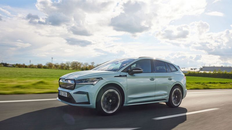 Ganz neu: Die vollelektrische SUV-Baureihe Enyaq. Bereits 17.000 Fahrzeuge dieses Modells hat Skoda dieses Jahr verkauft.(Bild:  Skoda)