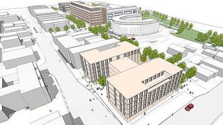 Die bestehende Produktion wird in zwei Neubauten erweitert. Insgesamt stehen dann für Pufferlösungen und gleichzeitige Reserveflächen sowie zugehörige Büros und ein Gefahrstofflager 9.200 m² zusätzlich zur Verfügung. Auf dem Werksgelände wird ebenfalls ein Forschung- und Entwicklungsgebäude neu entstehen, das auf rund 6.000 m² Arbeitsmöglichkeiten für 220 Wissenschaftler und Angestellte bieten soll.  (Bild: Carpus+Partner)