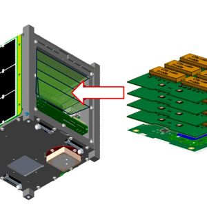 Dauerstrom aus radioaktivem Zerfall: Mehrere betavoltaische Energiezellen versorgen eine Nutzlast im CubeSat unabhängig von Sonnenlicht und ergänzen damit die konventionelle Energieversorgung über Solarzellen.(Bild:  City Labs, Inc.)