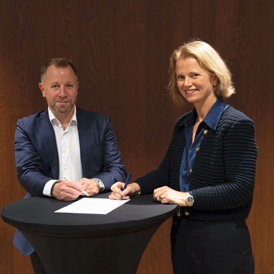 Christian W. Berg, Managing Director Amogy Norway, und Hege Økland, Managing Director Hy2gen Norge AS(Bild:  David Kristiansen)