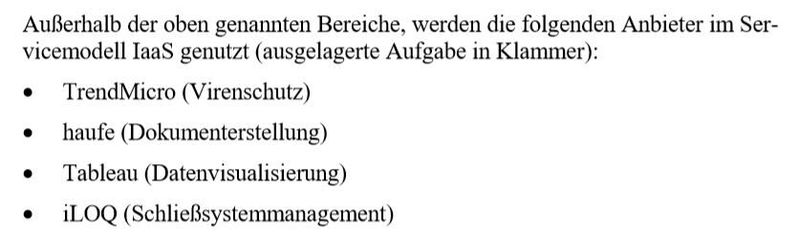 Weitere genutzte Cloud-Dienste. (©Bundesregierung)