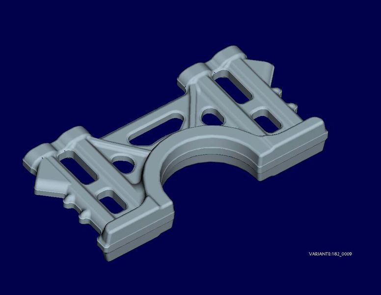 Modell eines optimierten Kurbelwellen-Lagerdeckel nach einer Gewichtsreduzierung um 15 Prozent.  (Bild: Hammerwerk Fridingen GmbH )