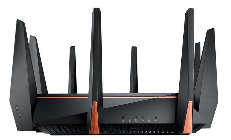 Der Gaming-Router von Asus unterstützt MU-MIMO. Damit sind auf den beiden 5-GHz-Frequenzbändern jeweils bis zu 2.167 MBit/s möglich.   (Asus)