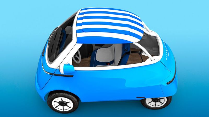 Ab dem kommenden Jahr soll der Microlino Spiaggina vor allem als Mietfahrzeug für Hotels in Europa und den USA vermarktet werden. (Bild: Micro)