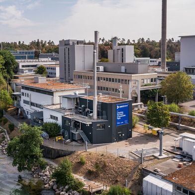Die neu eingeweihte „aerobrew“-Demonstrationsanlage befindet sich auf dem Gelände des Paul Scherrer Instituts PSI. (Bild: Markus Fischer/ Paul Scherrer Institut)