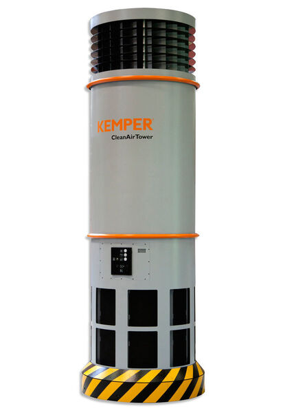 An den Einsatzstellen saugt der Clean Air Tower Luft in einer Höhe von etwa 4 m in einem 360-Grad-Radius an. (Kemper)