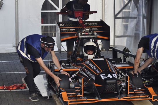 Unleashing the power of innovation. Eindhoven's Formula Student racing car, crafted by talented students.(Source:  Vicor)