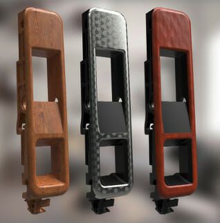 (Texturen-Modul zur Oberflächenveredelung: Mit vordefinierte Oberflächenstrukturen sowie selbsterstellten Mustern lassen sich völlig neue Bauteildesigns additiv gefertigte Teile verwirklichen. Bild: Core Technologies)