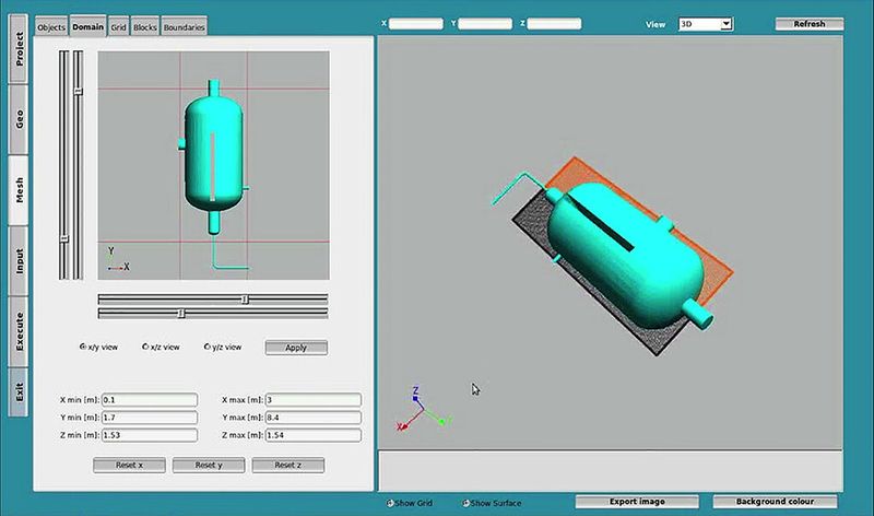 Bild 2: Das graphische User-Interface der CFD-Suite TransAT. (CloudSME Project)