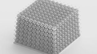 Was man hier sieht, ist das Aufbauprinzip eines neuartigen Metamaterials, das am MIT in den USA aus der Taufe gehoben wurde. Damit, glauben die Amerikaner, könnten Werkstoffe, wie Glas oder Keramik, die eigentlich spröde sind, dehnbar werden. Lesen Sie hier, wie das gehen soll ... (Bild: MIT)