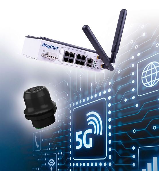 Die Anybus Wireless Router (im Bild oben) erleichtern Anlagen- und Maschinenbauern die Integration von 5G-Kommunikaiton. Der Anybus Bolt (im Bild unten) ist ein kompaktes Funkgateway. (Bild: HMS, shutterstock_1147407500.jpg )