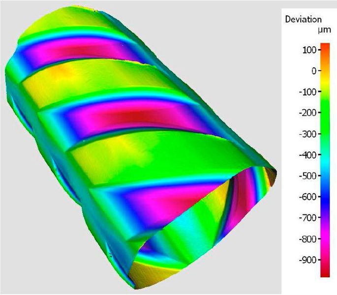 Mit dem neuen 3D-Oberflächenmesssystem identifiziert Ugitech die lokale Form von Objekten, beispielsweise der Rippen von rostfreiem Bewehrungsstahl. (Ugitech)