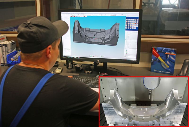 CAM-Programmierung der hochpräzisen Bearbeitung Kavität für eine grossformatige Prototypform für die Kunststoffverarbeitung. (Klaus Vollrath/Thomas Scherzinger)